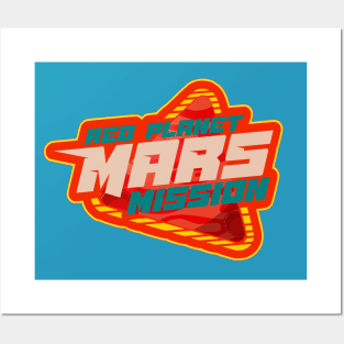 Planet Mars mission badge red Posters and Art